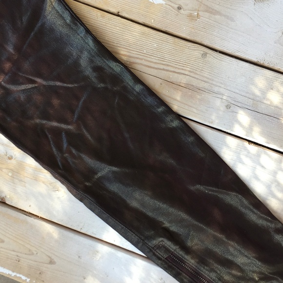 LEVEL 99 Jeans Skinny Pants Purple Jeans FAUX LEAT - Picture 7 of 7